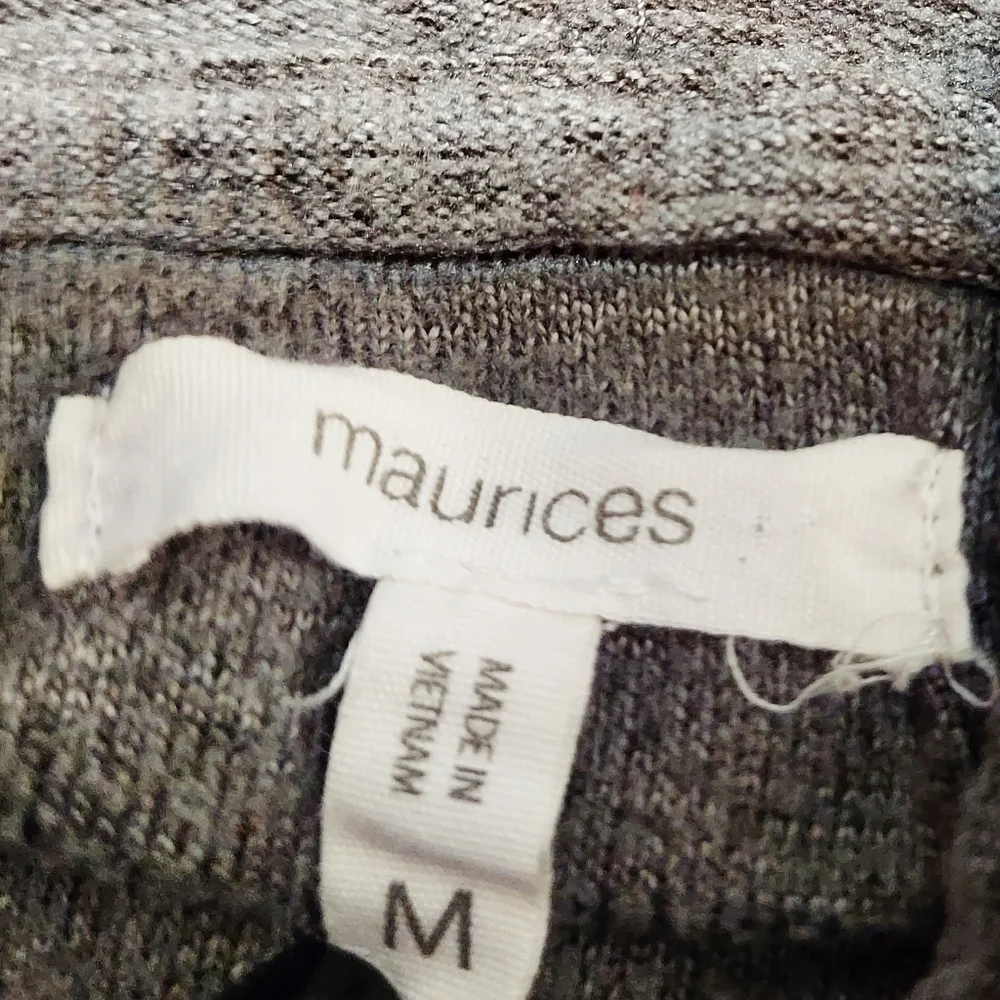 Maurices Gray Plaid Reindeer Cowl Neck Cozy Pullover Sweatshirt - Picture 8 of 13